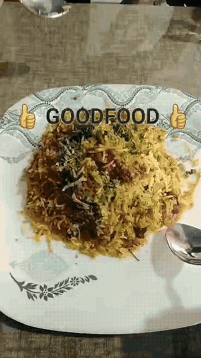 A Plate Of Food With The Words Goodfood Written On It GIF