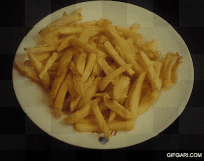 A Plate Of French Fries With A Gifgari.com Logo GIF