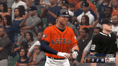 A Player For The Astros Stands In Front Of A Crowd GIF