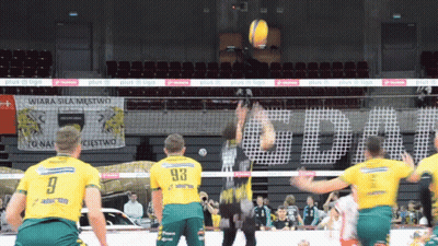 A Player With The Number 93 On His Back Jumps In The Air GIF