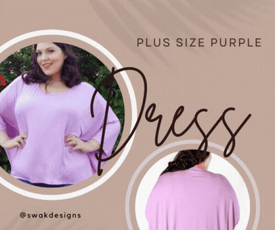 A Plus Size Purple Dress With A Picture Of A Woman In It GIF
