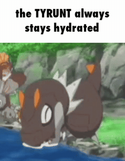 A Pokemon Is Drinking Water From A River . GIF