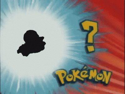 A Pokemon Logo With A Question Mark Behind It GIF