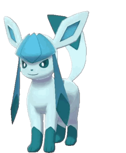 A Pokemon With Blue Ears And A Blue Tail Is Standing On A White Background Sticker
