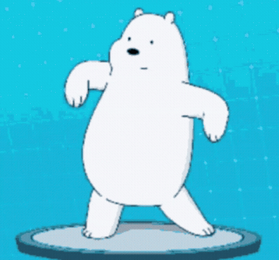 A Polar Bear From We Bare Bears Is Standing On A Ice Floe . GIF