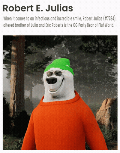 A Polar Bear Wearing An Orange Sweater And A Green Hat GIF