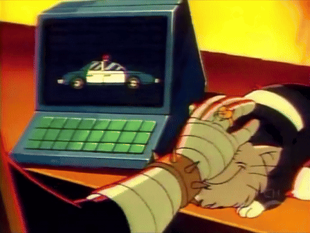 A Police Car Is On The Screen Of A Computer GIF