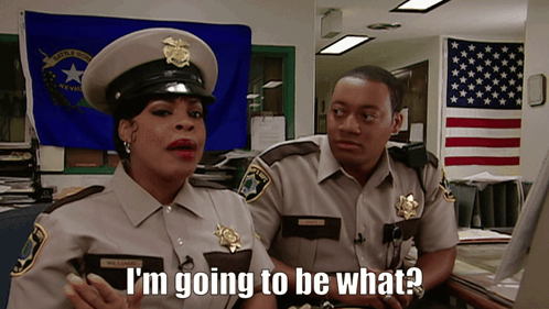 A Police Officer Says I 'M Going To Be What While Looking At A Computer Screen GIF