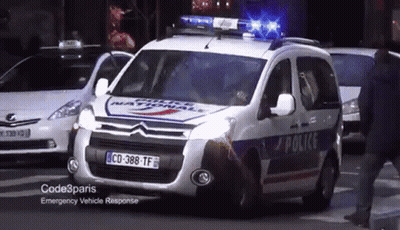 A Police Van With A License Plate That Says Cd 388 Tf GIF
