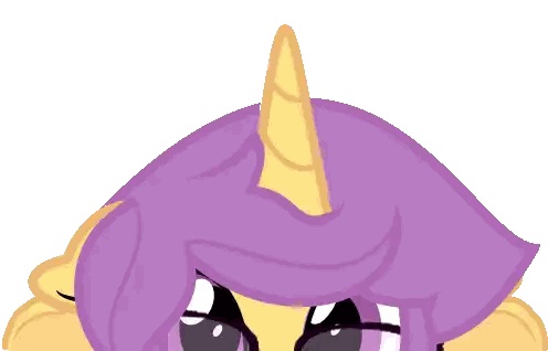 A Pony With Purple Hair And A Yellow Horn Sticker