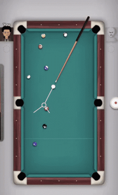 A Pool Table With A Cue And Balls And The Words You On The Top GIF