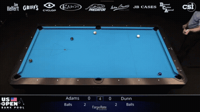 A Pool Table With The Us Open Bank Pool Championship On It GIF