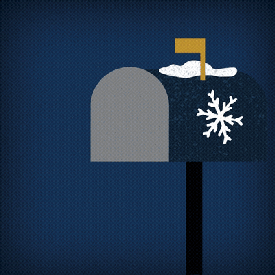 A Postcard In A Mailbox That Says " Wish You Were Here For The Holidays " GIF