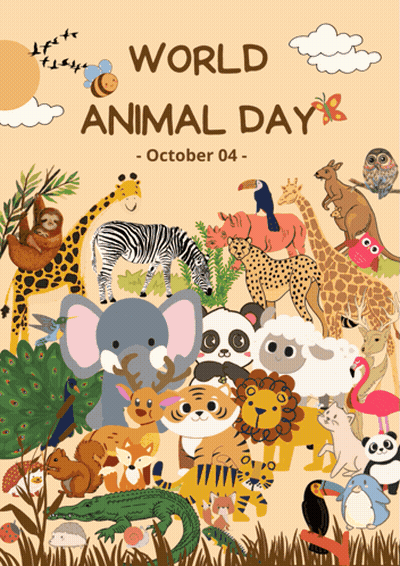 A Poster Celebrating World Animal Day On October 4Th GIF