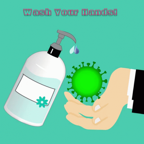 A Poster Encouraging People To Wash Their Hands And Stop Coronavirus GIF