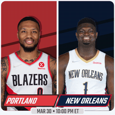 A Poster For A Basketball Game Between The Portland Blazers And The New Orleans New Orleans GIF