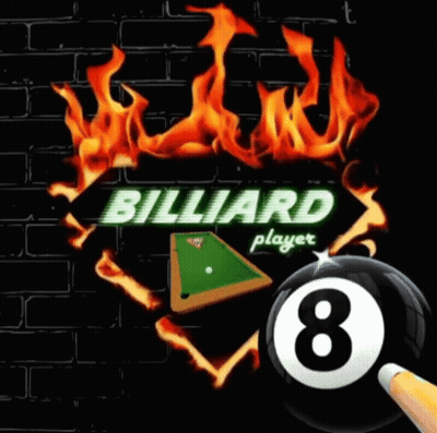 A Poster For A Billiard Player With A Skeleton And A Pool Ball GIF