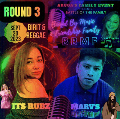 A Poster For A Family Event With A Man And A Woman GIF