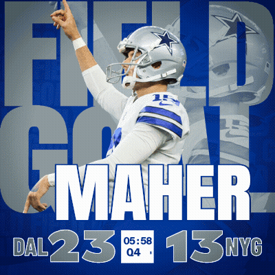 A Poster For A Football Game Between Dallas Cowboys And New York Giants GIF