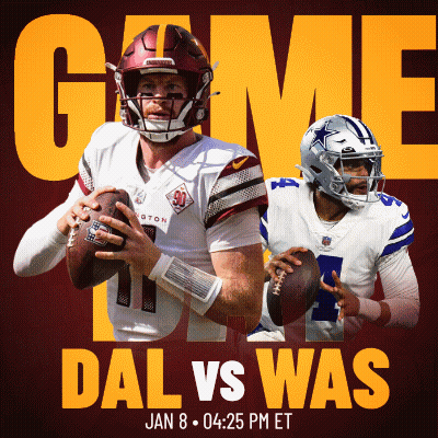A Poster For A Football Game Between The Dals And The Was GIF