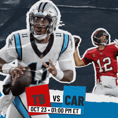 A Poster For A Football Game Between The Panthers And The Carolina Bengals GIF