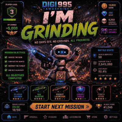 A Poster For A Game Called Digi995 Awakening GIF