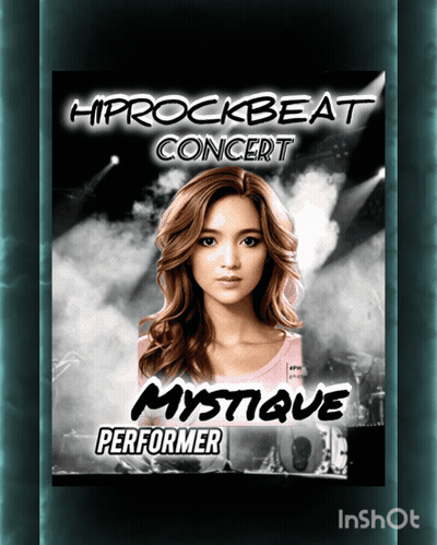 A Poster For A Hiprockbeat Concert With Mystique Performer GIF