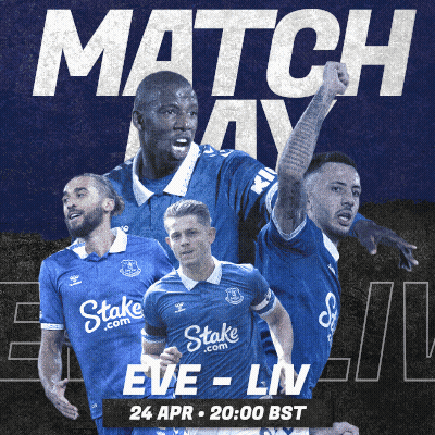 A Poster For A Match Between Everton And Liv On April 24 GIF