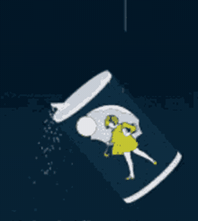 A Poster For A Movie Called Salty Shows A Girl In A Yellow Dress GIF