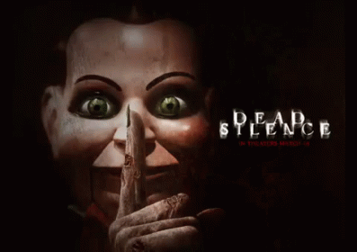 A Poster For A Movie Called Silence With A Scary Puppet GIF