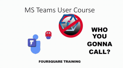 A Poster For A Ms Teams User Course With A Pac Man Icon GIF