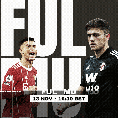 A Poster For A Soccer Game Between Fulham And Man United GIF