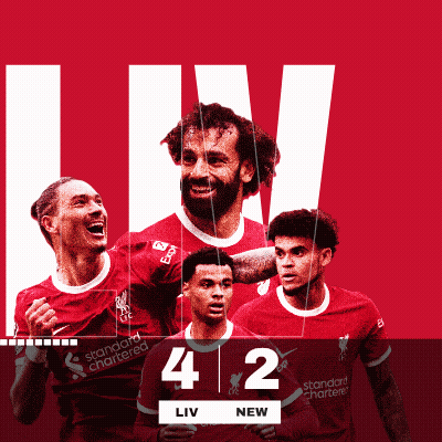 A Poster For A Soccer Team With The Score Of 4-2 GIF