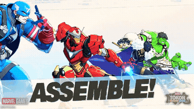 A Poster For A Video Game Called Assemble GIF