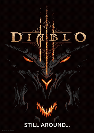 A Poster For A Video Game Called Diablo With A Dragon On It GIF