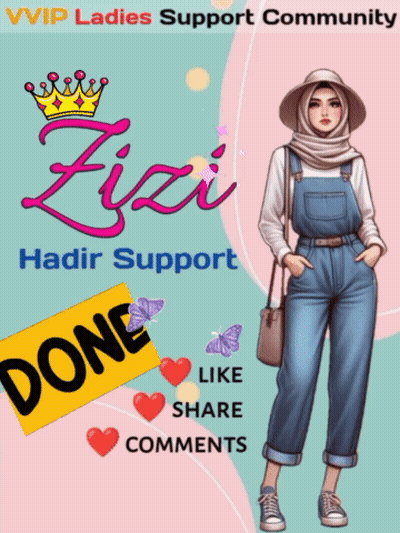 A Poster For A Vip Ladies Support Community With A Girl In Overalls GIF