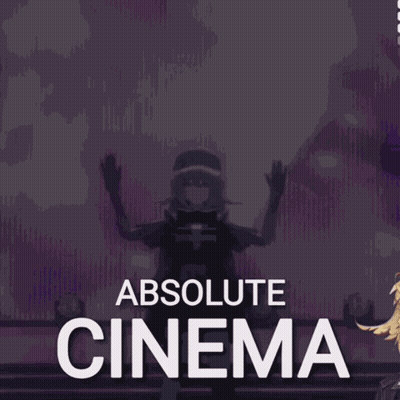 A Poster For Absolute Cinema Shows A Girl Dancing GIF
