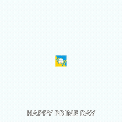 A Poster For Amazon Prime Sale With A Blue And Yellow Background GIF