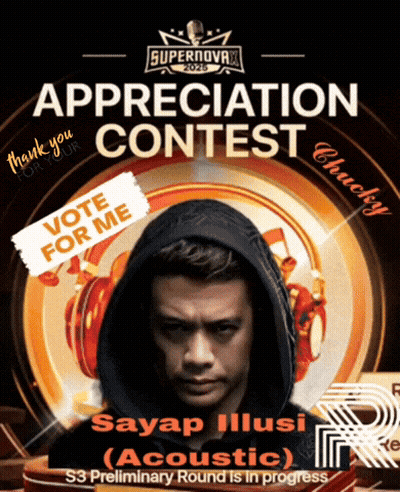 A Poster For An Appreciation Contest With A Man In A Hoodie GIF