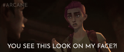 A Poster For Arcane Shows A Girl With Red Hair GIF