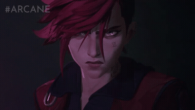 A Poster For Arcane Shows A Woman With Red Hair And The Words Make Me GIF