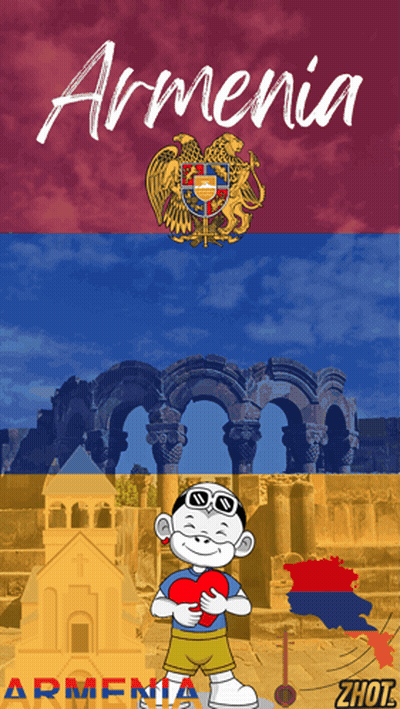 A Poster For Armenia Shows A Boy Holding A Heart In His Hands GIF