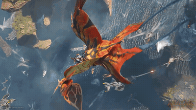 A Poster For Avatar The Last Airbender Shows A Dragon Flying Over The Ocean GIF