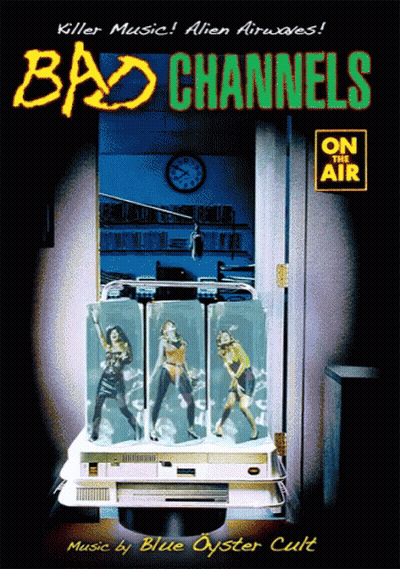 A Poster For Bad Channels On The Air With A Clock On The Wall GIF