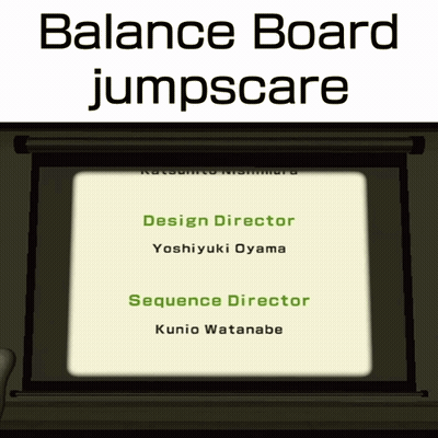 A Poster For Balance Board Jumpscare Shows A Projector Screen GIF