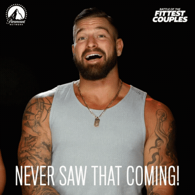 A Poster For Battle Of The Fittest Couples Shows A Man With Tattoos On His Arms GIF