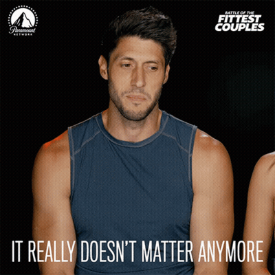 A Poster For Battle Of The Fittest Couples With A Man In A Blue Tank Top GIF