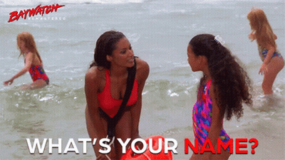 A Poster For Baywatch Masters Shows A Woman In A Red Bikini GIF