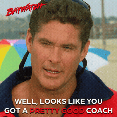 A Poster For Baywatch With A Man Wearing Sunglasses GIF