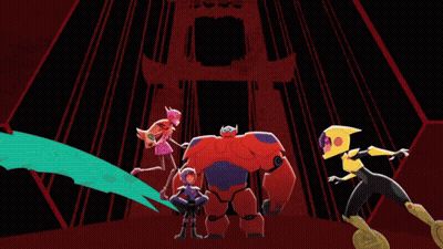A Poster For Big Hero 6 The Series Shows A Group Of Characters GIF